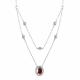 Серебряное колье АЛЬКОР 06-3861/00ГР-00 с фианитом и гранатом
