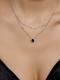 Серебряное колье АЛЬКОР 06-3861/00ГР-00 с фианитом и гранатом