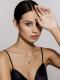 Серебряное колье АЛЬКОР 06-3861/00ГР-00 с фианитом и гранатом