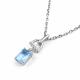 Серебряное колье АЛЬКОР 06-4463/00ТБ-00 с топазом и фианитом