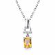 Серебряное колье АЛЬКОР 06-4463/00ЦТ-00 с фианитом и цитрином