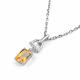 Серебряное колье АЛЬКОР 06-4463/00ЦТ-00 с фианитом и цитрином