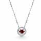 Серебряное колье АЛЬКОР 06-4751/00ГР-00 с фианитом и гранатом