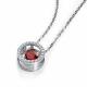 Серебряное колье АЛЬКОР 06-4751/00ГР-00 с фианитом и гранатом