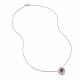 Серебряное колье АЛЬКОР 06-4751/00ГР-00 с фианитом и гранатом