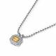 Серебряное колье АЛЬКОР 06-5029/00ЦТ-00 с фианитом и цитрином