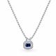 Серебряное колье АЛЬКОР 06-5029/0ГТС-00 с фианитом и гидротермальным сапфиром