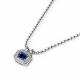Серебряное колье АЛЬКОР 06-5029/0ГТС-00 с фианитом и гидротермальным сапфиром