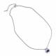Серебряное колье АЛЬКОР 06-5029/0ГТС-00 с фианитом и гидротермальным сапфиром
