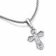 Текстильный шнурок-колье Крест с замком из серебра АЛЬКОР с бриллиантом 06-5622/300Б-00