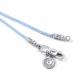 Текстильный шнурок-колье Крест с замком из серебра АЛЬКОР с бриллиантом 06-5623/100Б-00