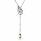 Серебряное колье АЛЬКОР 06-5772/ГХХР-00 с хризолитом и горным хрусталём