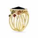 Кольцо из лимонного золота Мастер Бриллиант 06M1-309102-00-55 с бриллиантом, агатом и турмалином