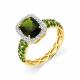 Кольцо из лимонного золота Мастер Бриллиант 06M1-309184-00-56 с бриллиантом и хромдиопсидом