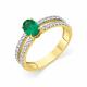 Кольцо из лимонного золота Мастер Бриллиант 06M1-309342-00-01 с бриллиантом и изумрудом