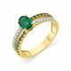 Кольцо из лимонного золота Мастер Бриллиант 06M1-309342-01-01 с бриллиантом и изумрудом