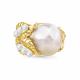 Кольцо из лимонного золота Мастер Бриллиант 06M1-309379-00-28 с бриллиантом и жемчугом