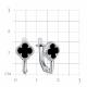 Серебряные серьги TALANT 10-72-0800-15279 с ониксом