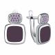Серебряные серьги TALANT 10-7B-0006-17255 с фианитом и эмалью