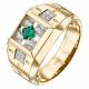 Кольцо из лимонного золота DOLCE DIAMOND 10026023 с бриллиантом и изумрудом