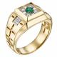 Кольцо из лимонного золота DOLCE DIAMOND 10026023 с бриллиантом и изумрудом