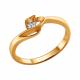 Золотое кольцо SOKOLOV 1010445 с бриллиантом