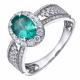 Кольцо из белого золота DOLCE DIAMOND 10135022 с бриллиантом и изумрудом