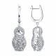 Серьги из белого золота SOKOLOV 1022687-3 с бриллиантом