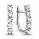 Серьги из белого золота Sanis 128-2300009 с алмазом огранённым синт