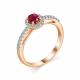 Золотое кольцо АЛЬКОР 13300-103 с бриллиантом и рубином