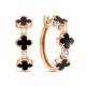 Золотые серьги RoseGrace 14-089-403-2К-ОнкЧ с фианитом и ониксом