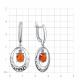 Серебряные серьги TALANT 14-72-00K0-14016 с янтарём