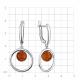 Серебряные серьги TALANT 14-72-00K0-14017 с янтарём