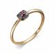 Золотое кольцо АЛЬКОР 14044-103 с бриллиантом и рубином