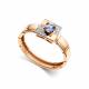 Золотое кольцо АЛЬКОР 16896-104 с бриллиантом и танзанитом