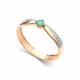 Золотое кольцо АЛЬКОР 16907-101 с бриллиантом и изумрудом