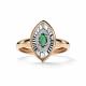 Золотое кольцо АЛЬКОР 17016-101 с бриллиантом и изумрудом