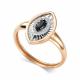 Золотое кольцо АЛЬКОР 17016-102 с бриллиантом и сапфиром