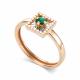 Золотое кольцо АЛЬКОР 17017-101 с изумрудом