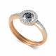 Золотое кольцо АЛЬКОР 17019-102 с бриллиантом и сапфиром