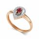Золотое кольцо АЛЬКОР 17020-103 с бриллиантом и рубином