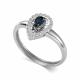 Кольцо из белого золота АЛЬКОР 17020-202 с бриллиантом и сапфиром
