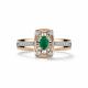 Золотое кольцо АЛЬКОР 17022-101 с бриллиантом и изумрудом