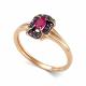 Золотое кольцо АЛЬКОР 17059-103 с рубином
