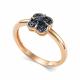 Золотое кольцо АЛЬКОР 17061-102 с сапфиром