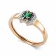 Золотое кольцо АЛЬКОР 17063-101 с бриллиантом и изумрудом