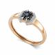 Золотое кольцо АЛЬКОР 17063-102 с бриллиантом и сапфиром