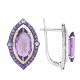 Серебряные серьги ЮК Maskom 200-1240-ф с фианитом и ювелирным кристаллом