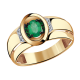 Золотое кольцо Александра 2011704ск с бриллиантом и изумрудом