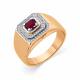 Кольцо из комбинированного золота Мастер Бриллиант 20M1-404005-04-03 с бриллиантом и рубином